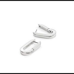 A JENNY BIRD ORIGINAL! U LINK HOOP EARRINGS. Finished in high polished Silver.